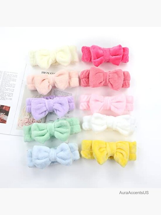 15 Pack Coral Fleece Fluffy Wide Headbands for Yoga Spa Makeup Hair Holder main image 5